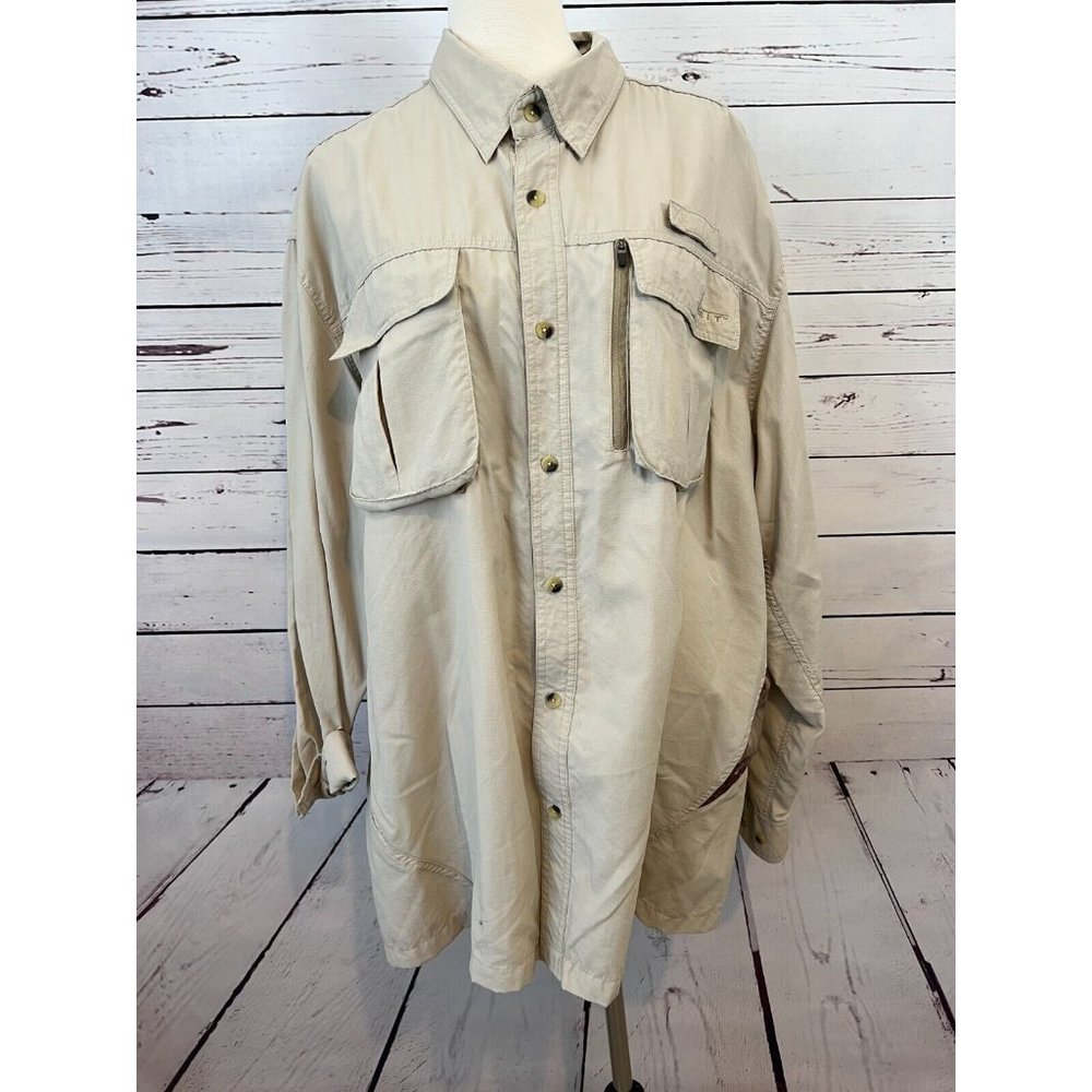 Habit Long Sleeve Vented Shirt 2X XXL Button front Fishing 30+ Solar Factor Camo